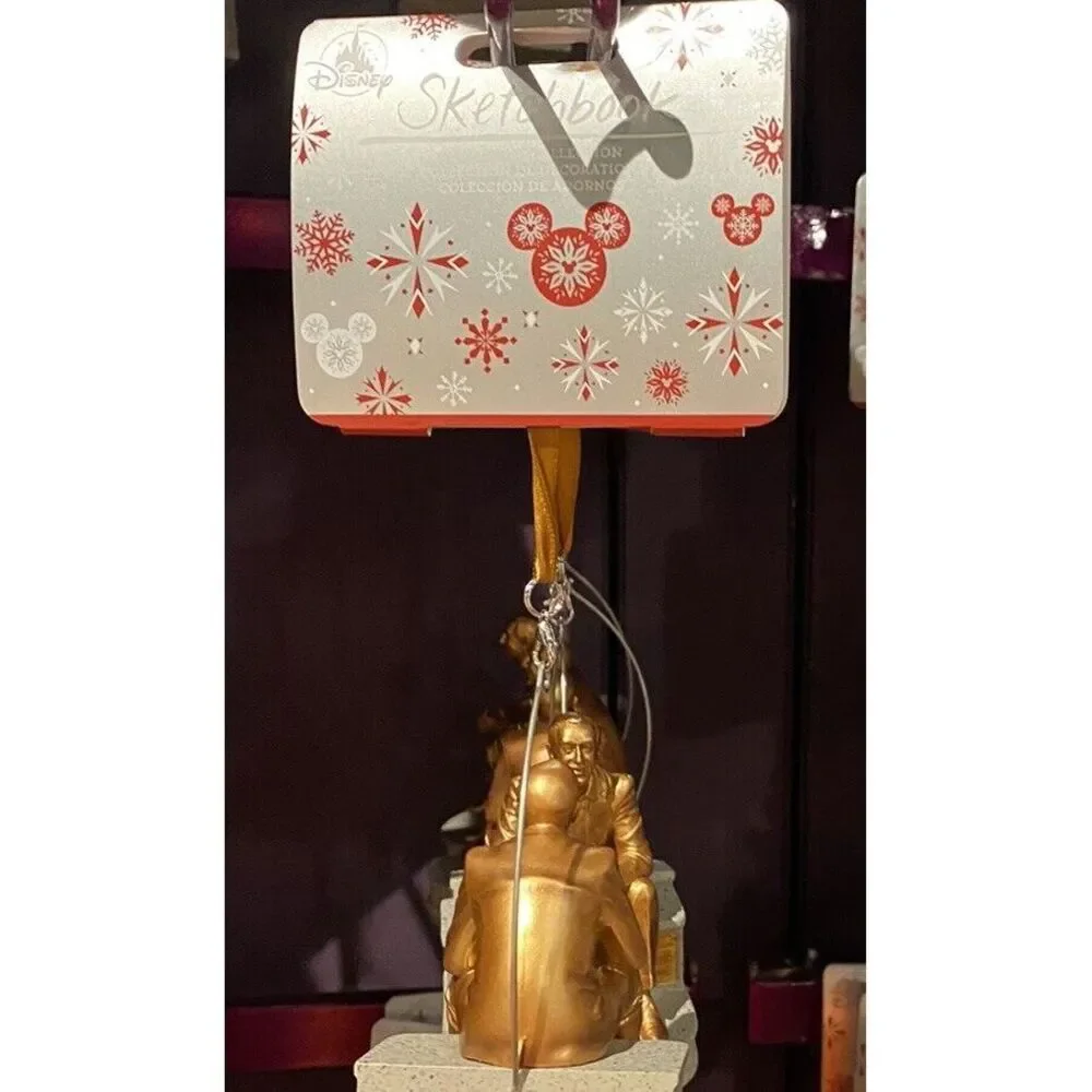 Disney Parks 2024 Walt Disney Christmas Ornament Sketchbook Sitting Bronze‎ NEW